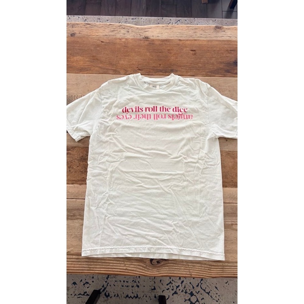 Comfort Colors Taylor Swift Cruel Summer Lyrics T-Shirt Ivory Pink Medium